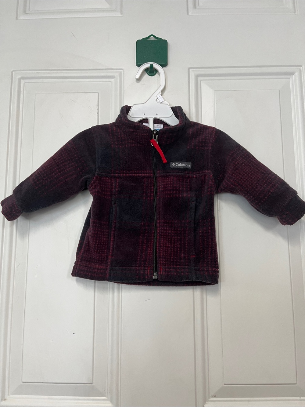 Baby Columbia Fleece Jacket in Burgundy and Black